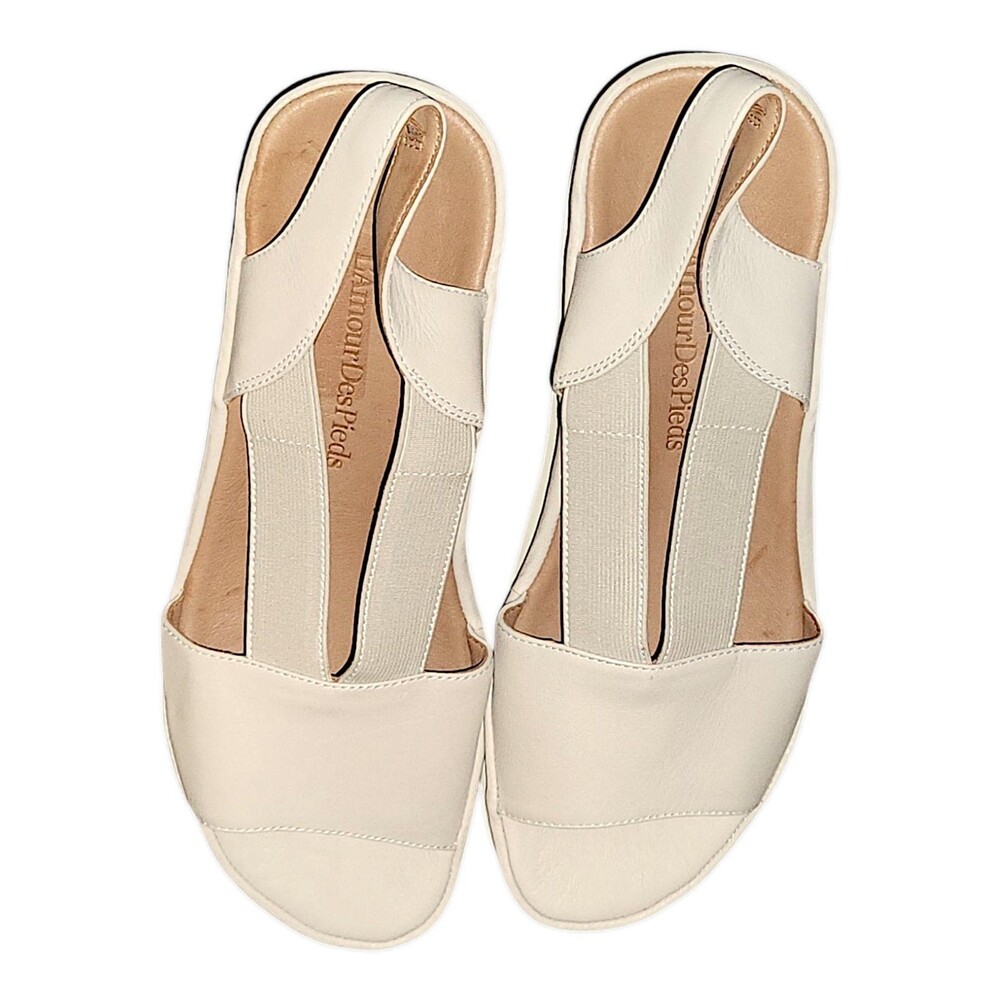 L’Amour Des Pieds Low Platform  Leather Flats Slingback  Women’s 9.5M  Shoes